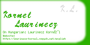 kornel laurinecz business card